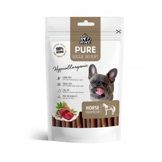 Pet’s Dessert Hypoallergenic – recompense pentru câini, cu carne de cal, 80 g